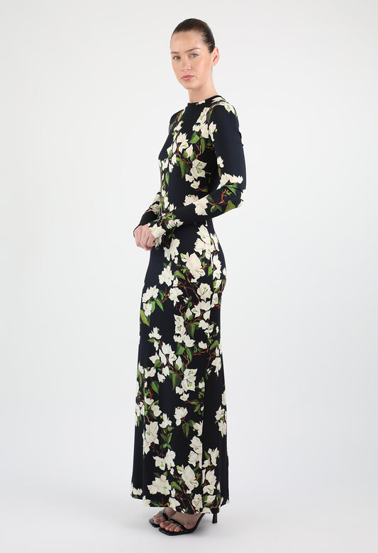 Long Sleeved Bougainvillea Jersey Dress