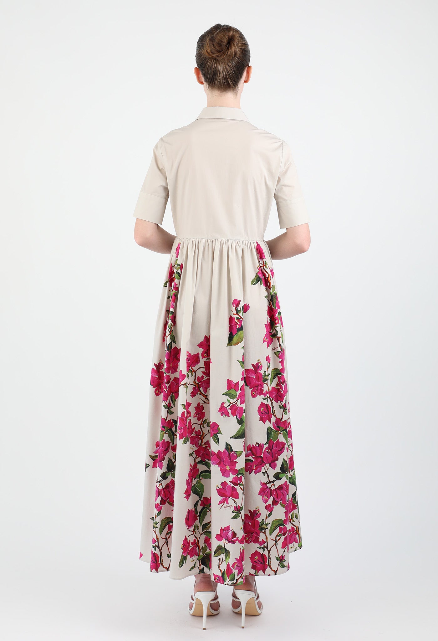Bougainvillea Cotton Poplin Dress