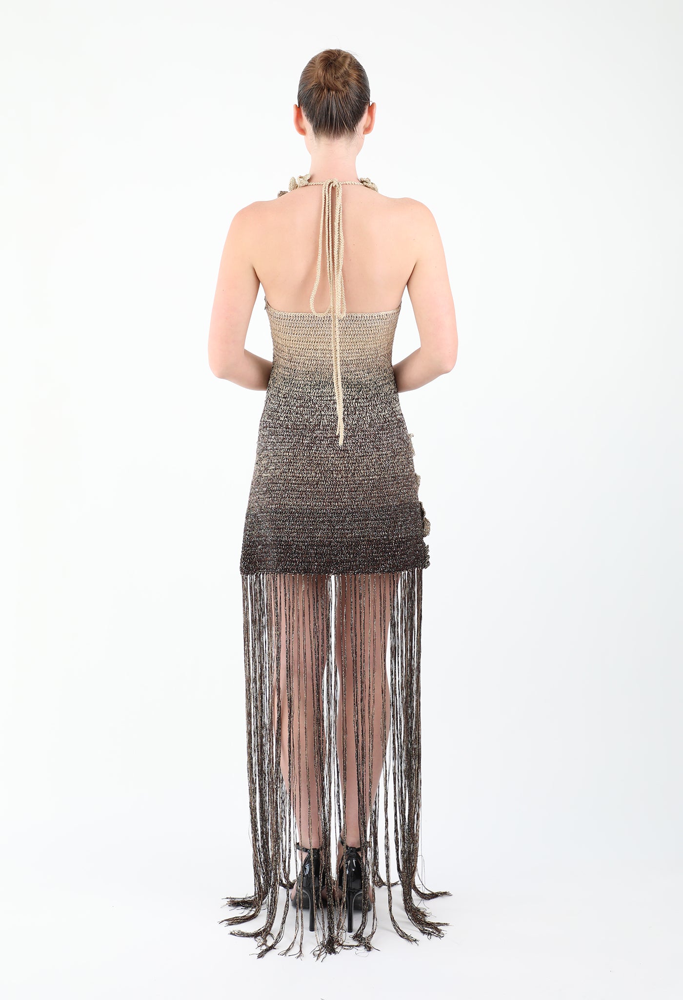 Gradient Crochet Fringe Dress