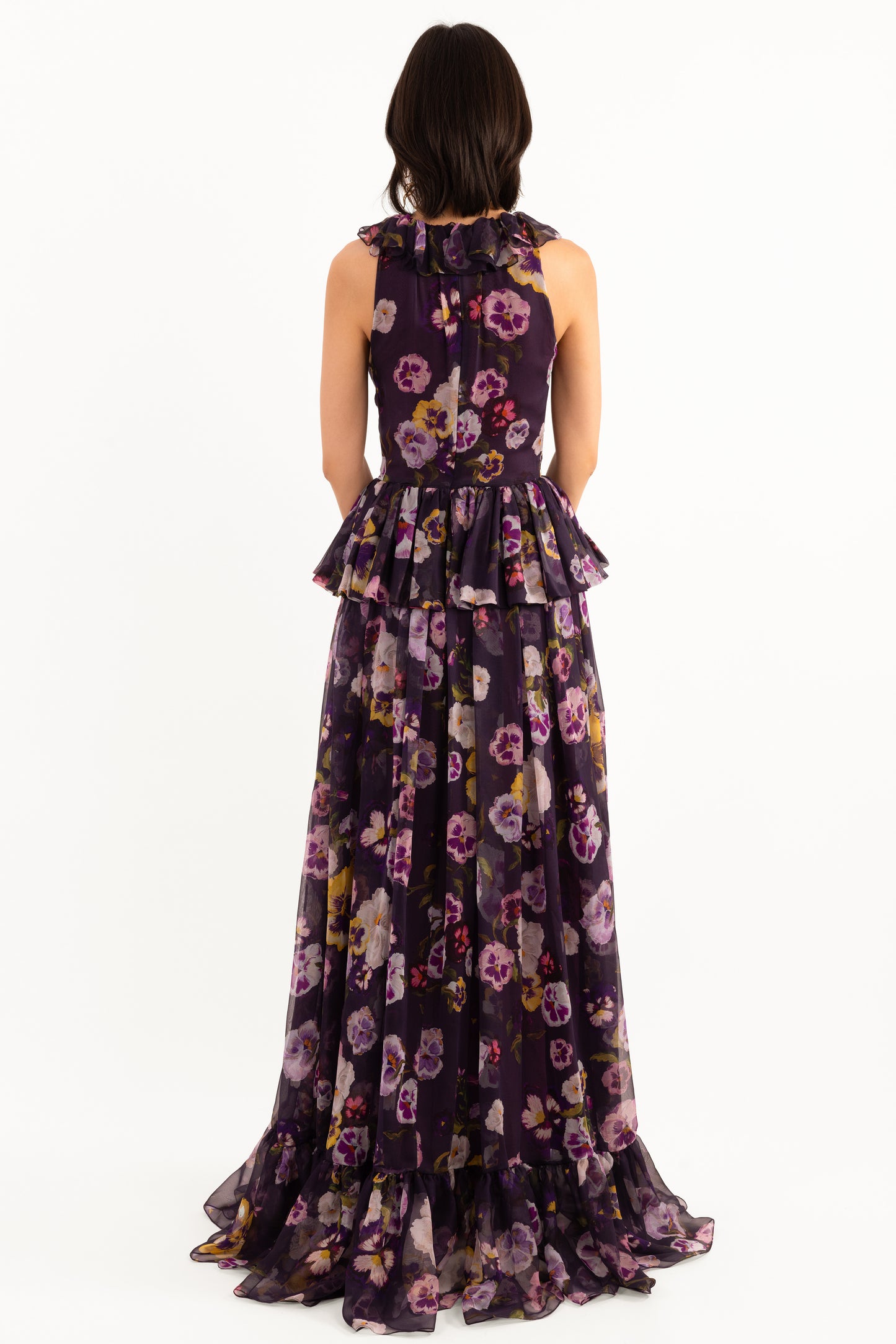 Pansy Silk Chiffon Gown