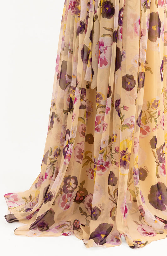 Strapless Silk Chiffon Gown