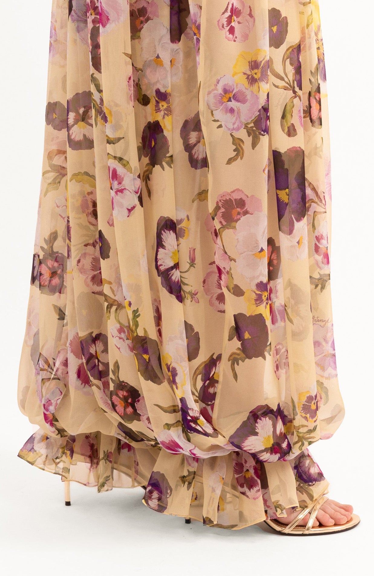 Pansy Silk Chiffon Pants