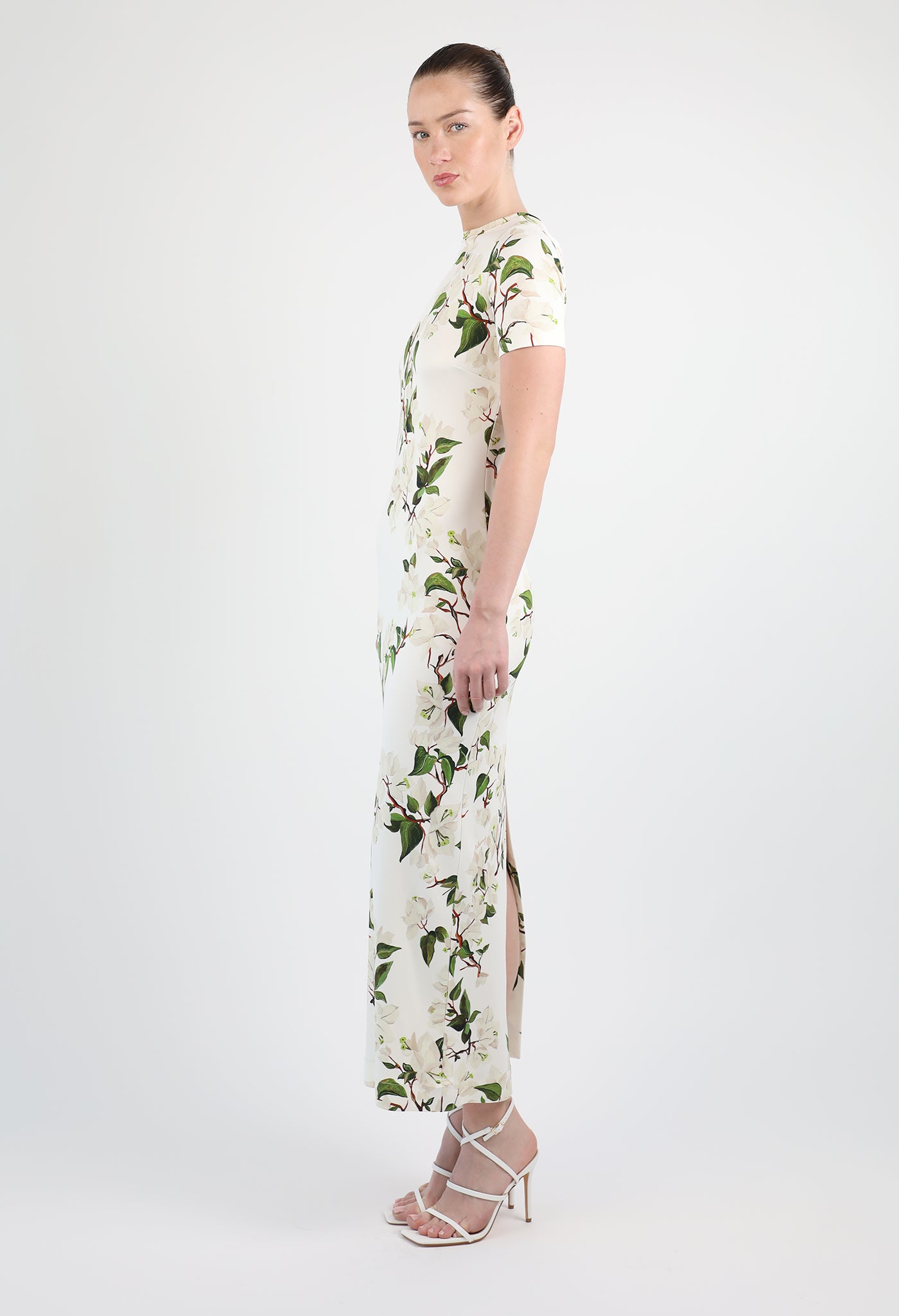 Bougainvillea Long Jersey Dress