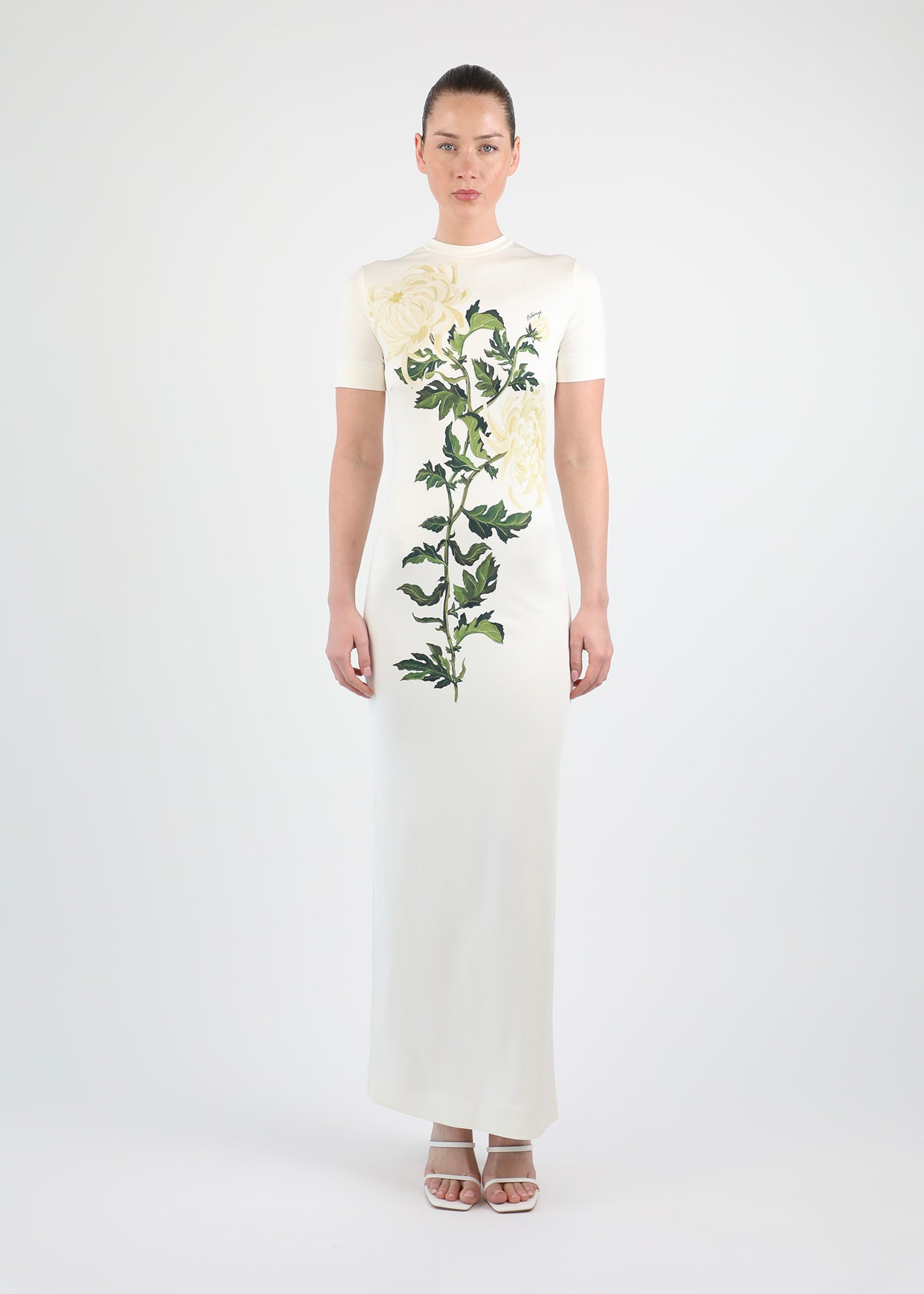 Chrysanthemum Long Jersey Dress