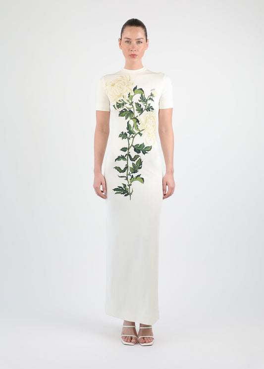 Chrysanthemum Long Jersey Dress