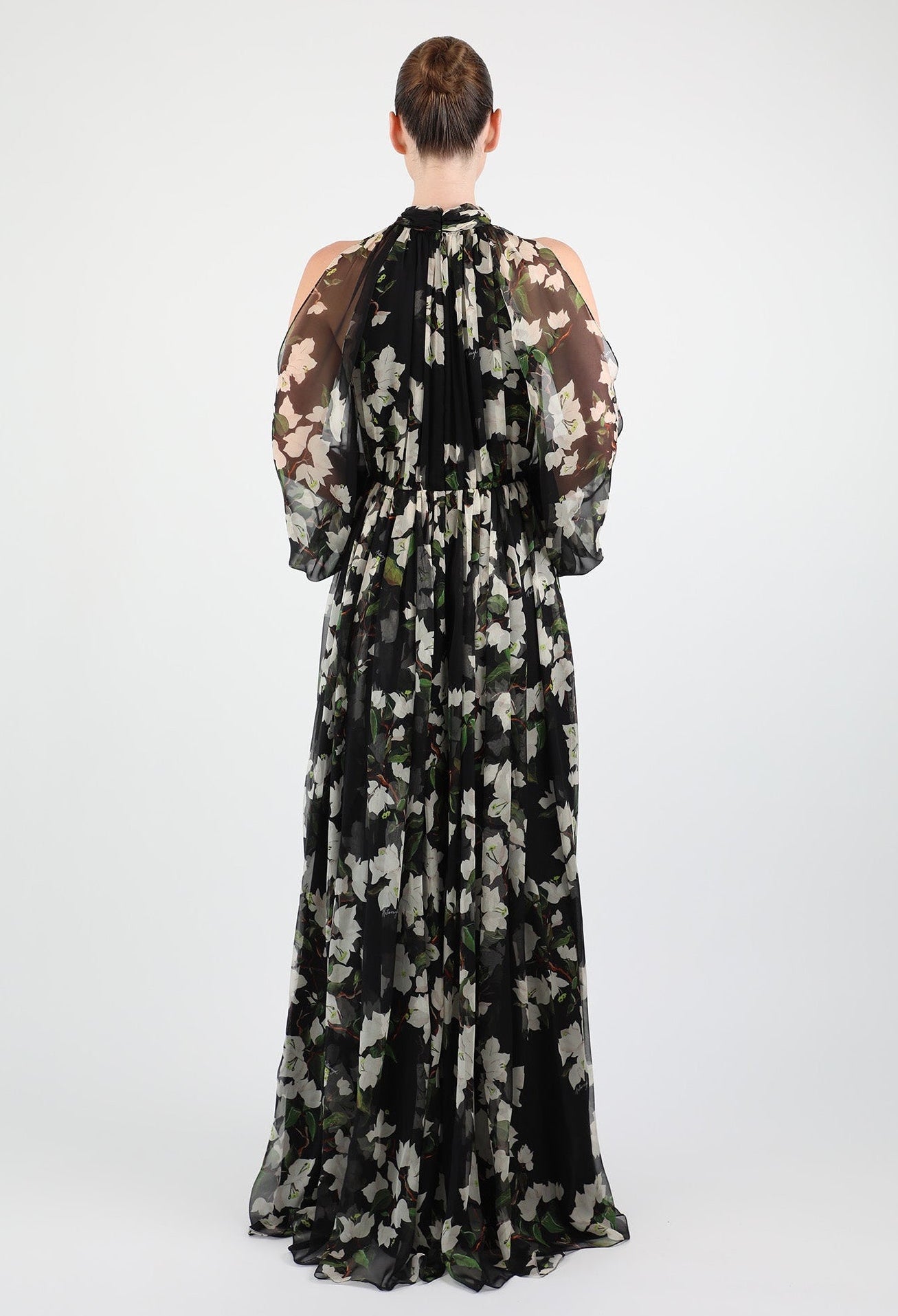 Silk Chiffon Bougainvillea Gown