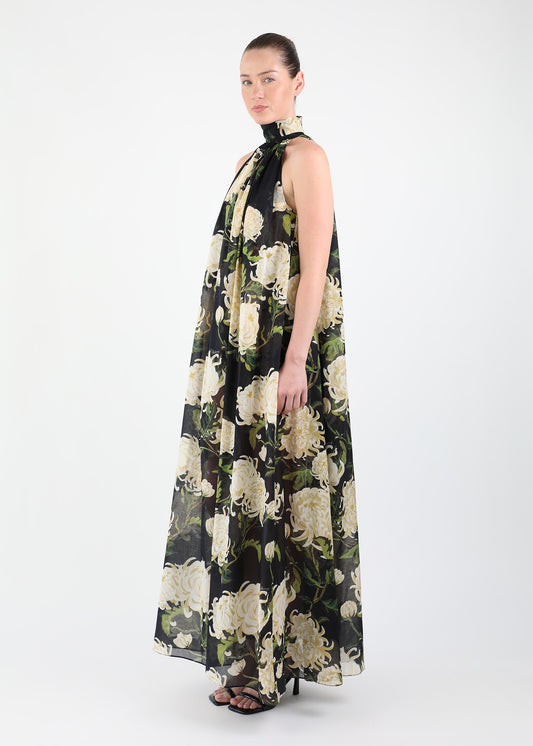 Chrysanthemum Cotton Voile Dress