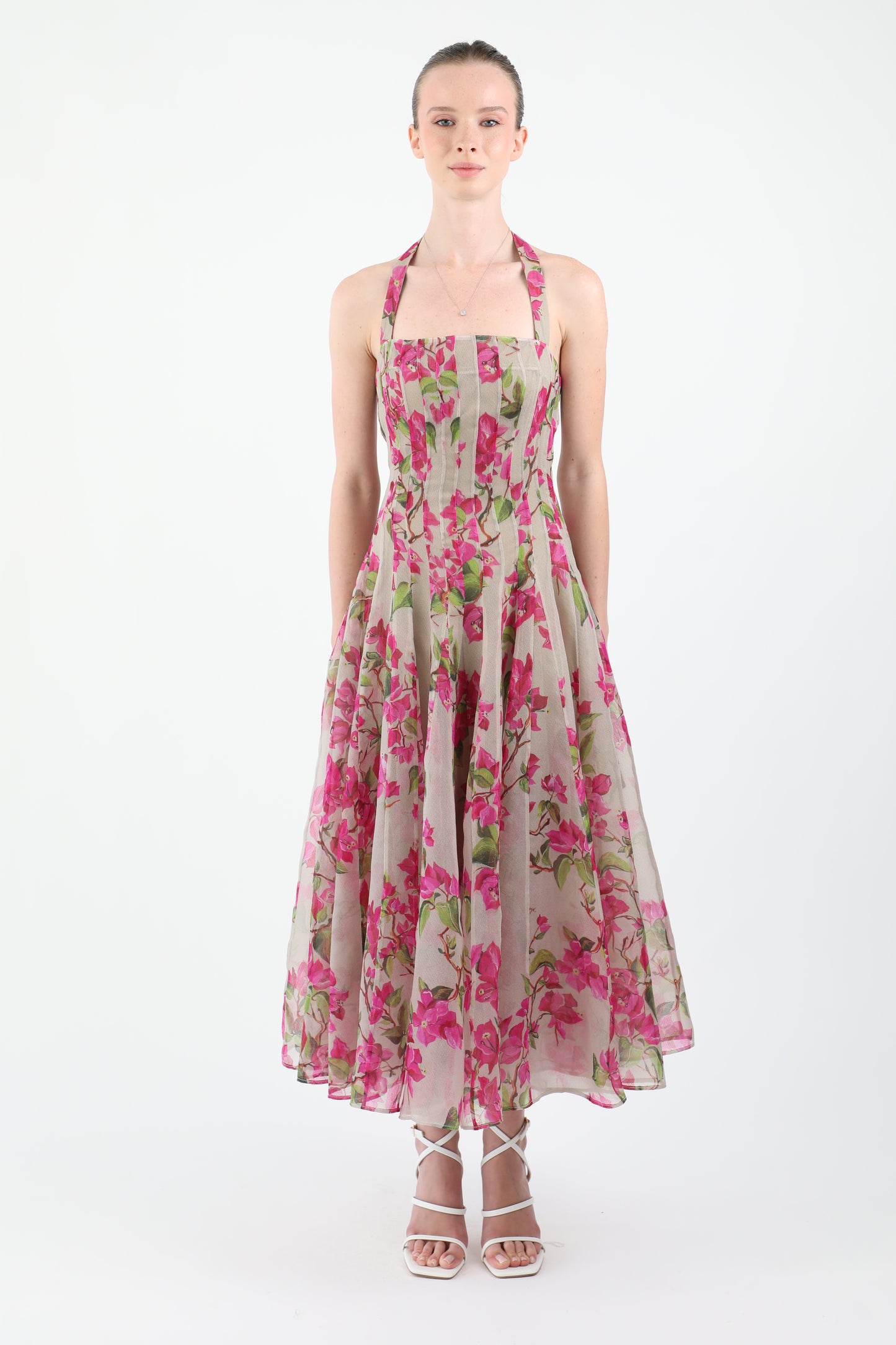 Bougainvillea Silk Blend Gazar Insert Dress