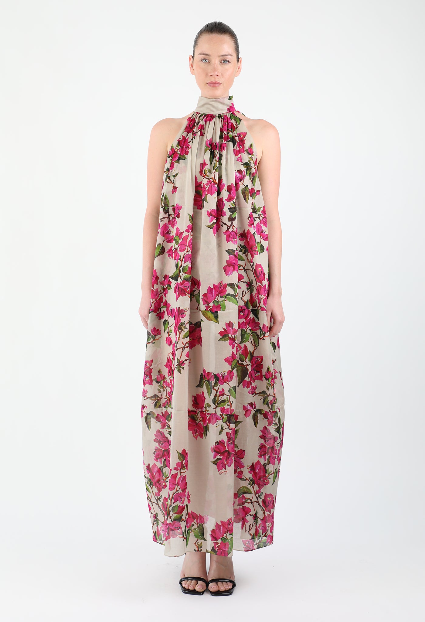 Bougainvillea Cotton Voile Dress