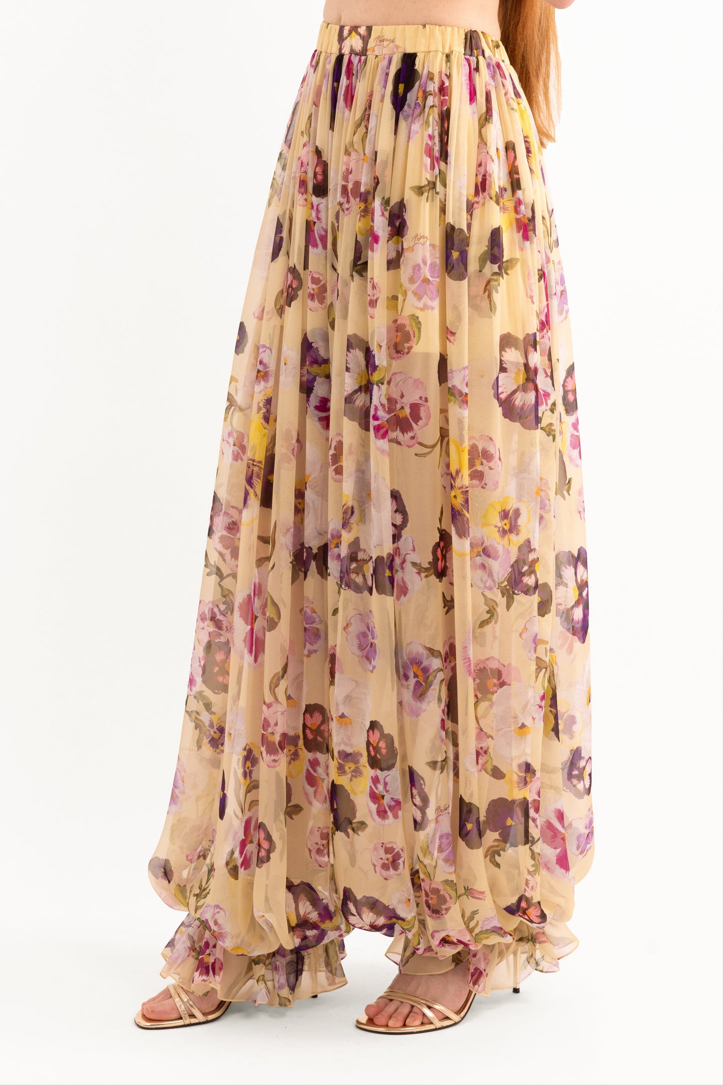 Pansy Silk Chiffon Pants