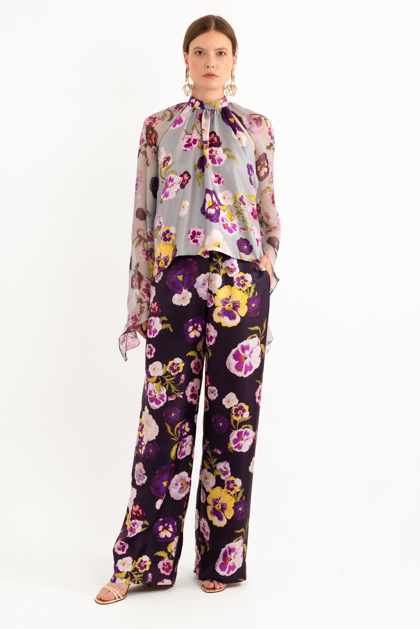 Silk Twill & Chiffon 
Blouse