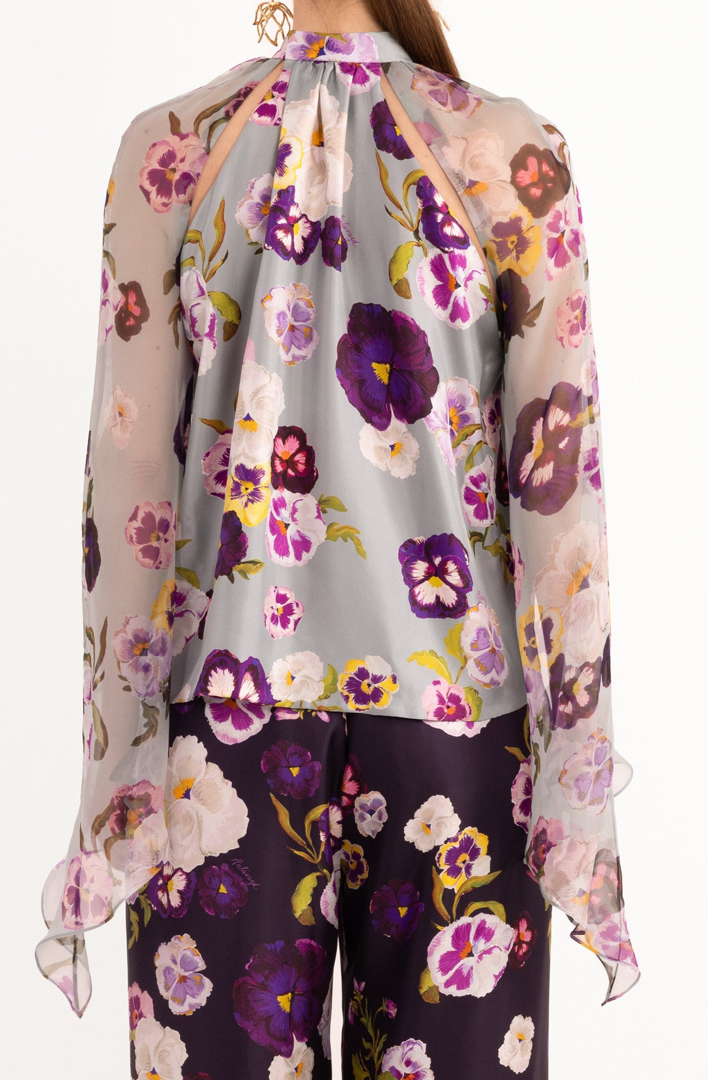 Silk Twill & Chiffon 
Blouse