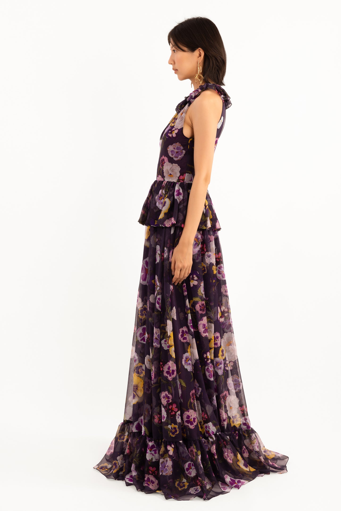 Pansy Silk Chiffon Gown