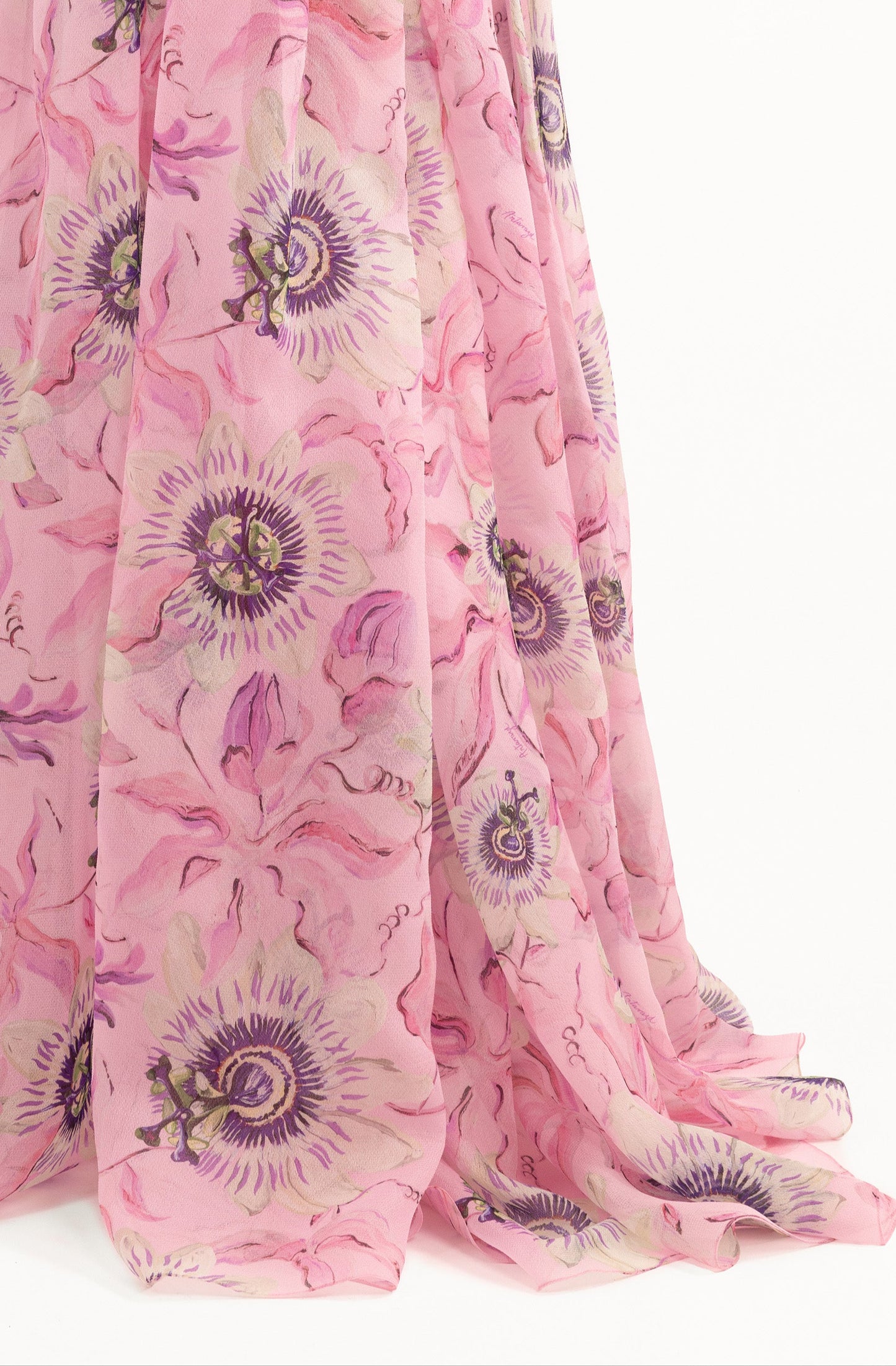 Passion Flower Silk-Blend Gazar Gown