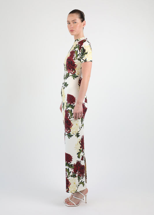 Chrysanthemum Long Jersey Dress