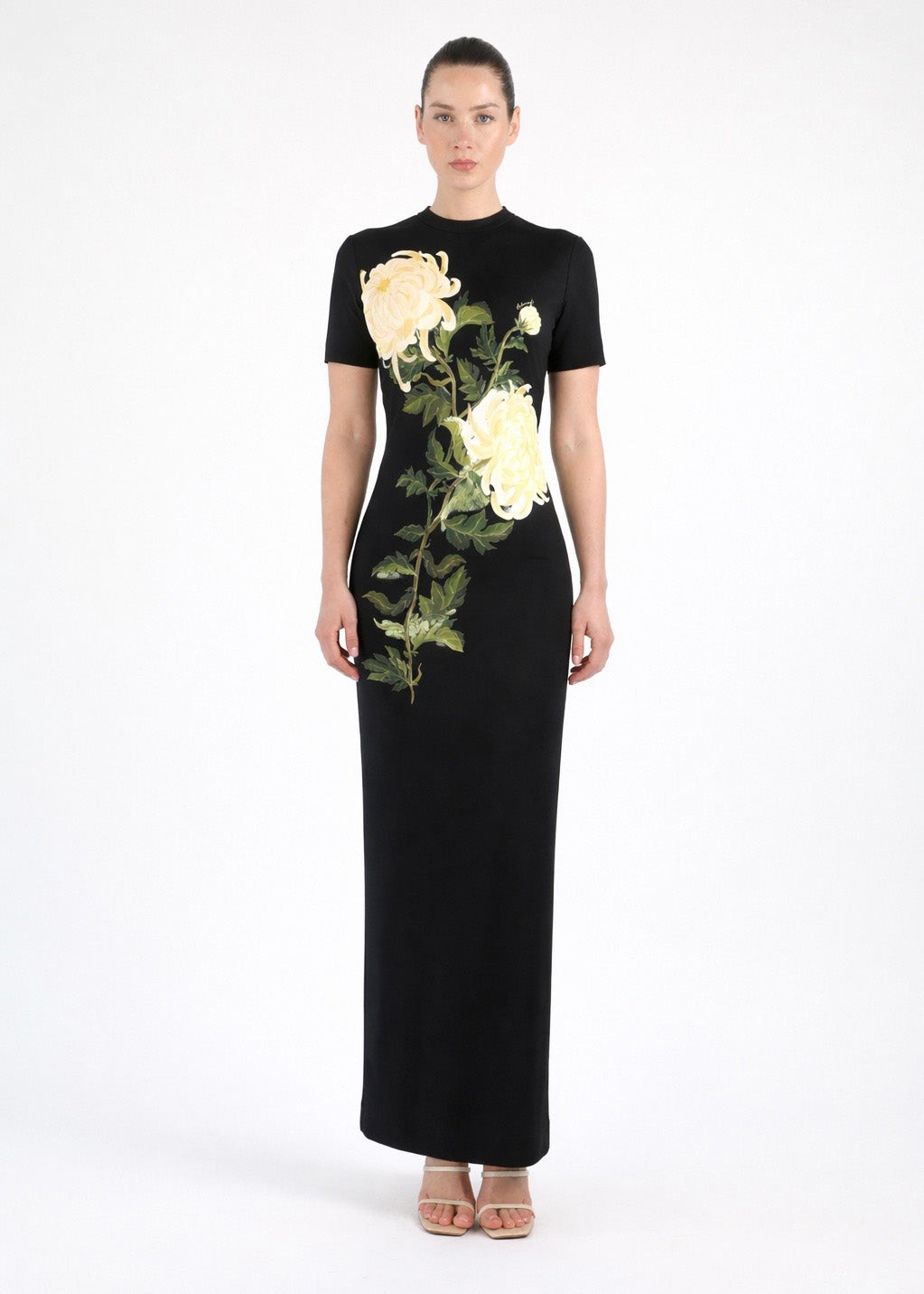 Chrysanthemum Long Jersey Dress